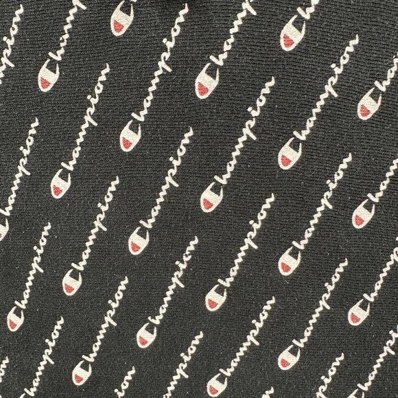 Champion Jumper Mens Large All Over Print Reverse Weave Hoodie Pullover Black - Picture 4 of 11